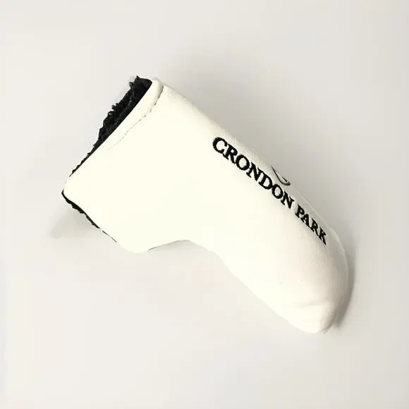 Crondon Park Golf Course Name Blade Putter White Golf Club Head Cover - Picture 1 of 4